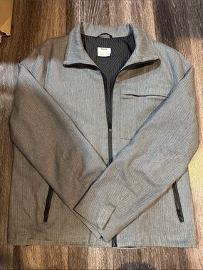 DKNY Men’s Light Gray Zip-Up Sweater Jacket
